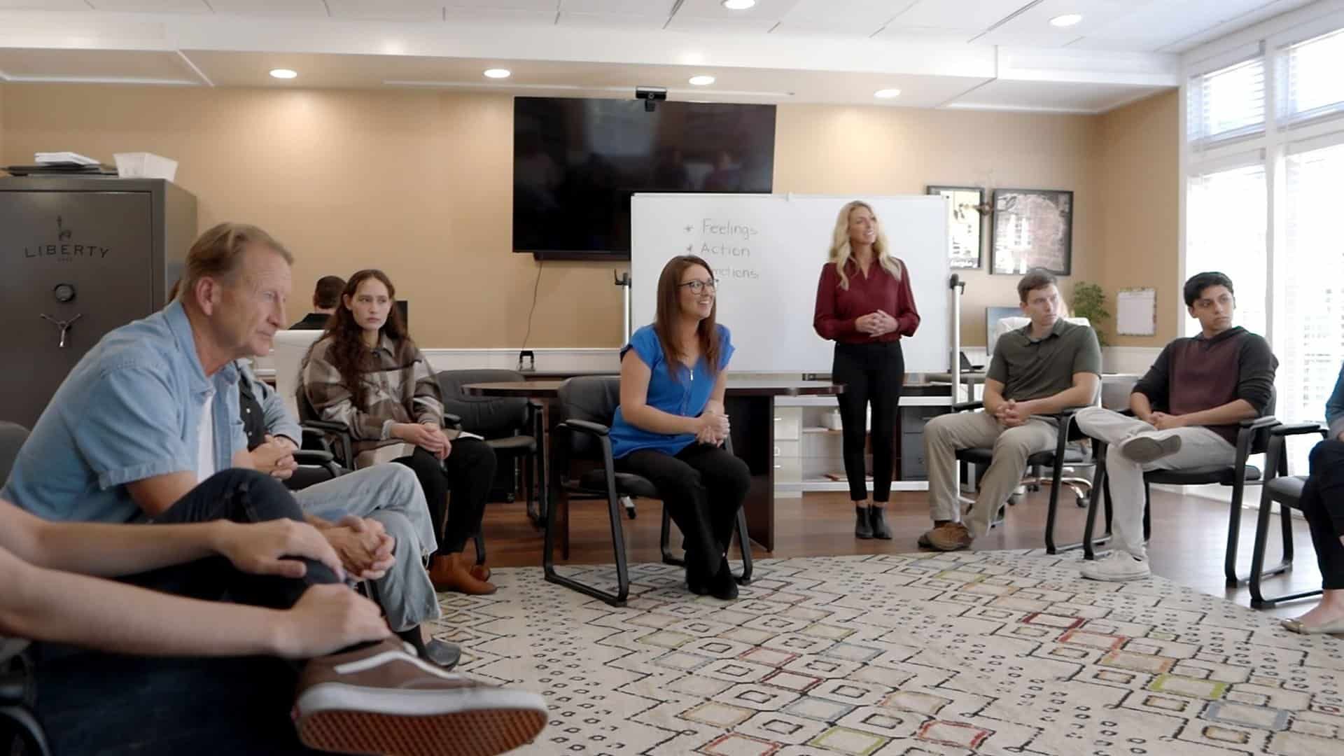 A group meeting in our residential rehab in Concord, CA.