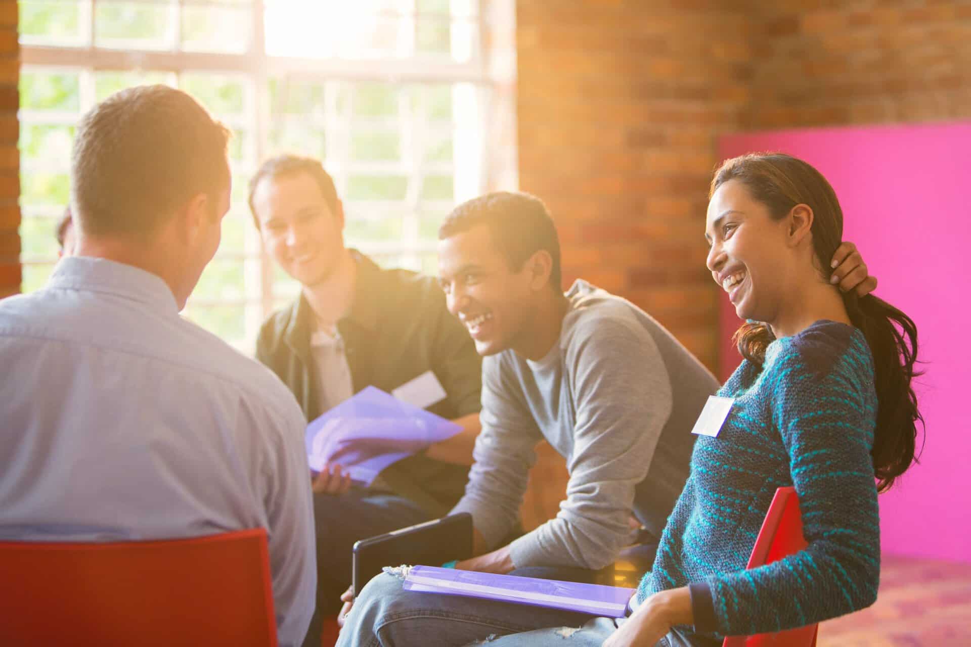 A group session during intensive outpatient program in California