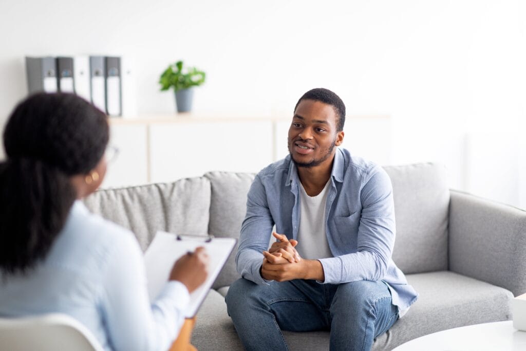 A man seeks help for relapse prevention in california through Sierra Health & Wellness.