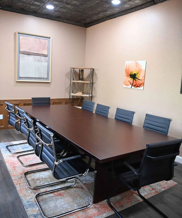 A meeting room at our rehab in Sacramento, CA.