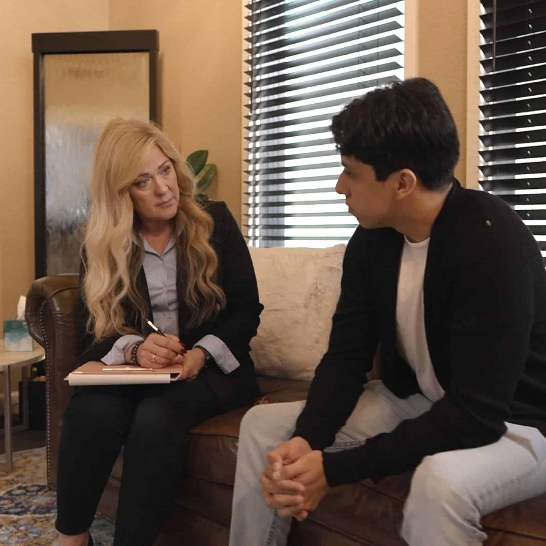 A professional conducting an assessment during medical detox in Concord, CA.